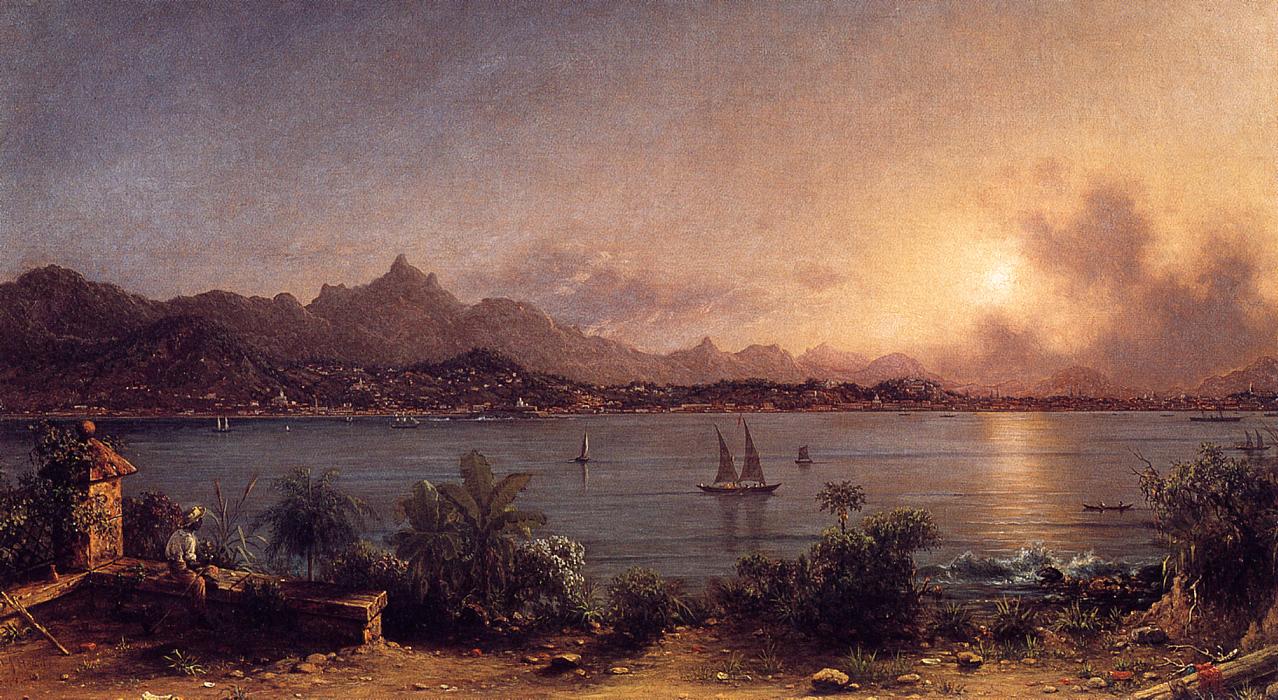 The Harbor at Rio de Janiero, vintage artwork by Martin Johnson Heade, A3 (16x12") Poster Print