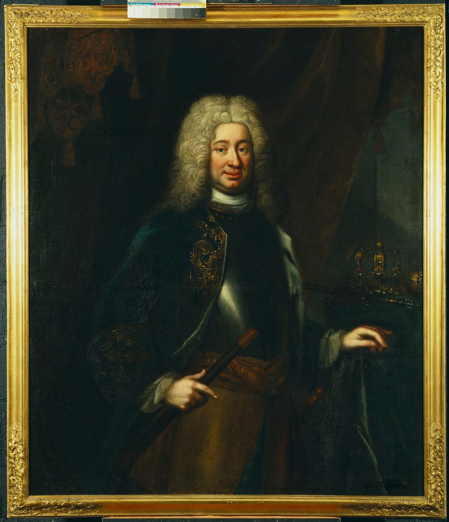 Fredrik I, King of Sweden, vintage artwork by Lorens Pasch the Elder, 12x8" (A4) Poster