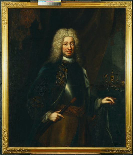 Fredrik I, King of Sweden, vintage artwork by Lorens Pasch the Elder, 12x8" (A4) Poster