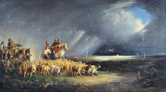 Return from the Pasture, vintage artwork by Gonsalvo Carelli, A3 (16x12") Poster Print