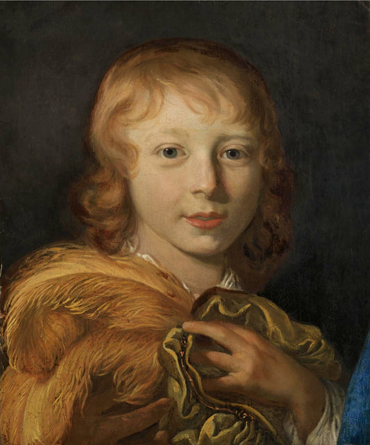 Portrait of William II of Orange-Nassau as a Child, vintage artwork by Attributed to Jacob Van Loo, 12x8" (A4) Poster