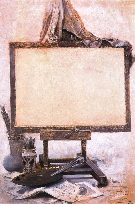 Caballete, vintage artwork by Cecilio Pla y Gallardo, 12x8" (A4) Poster