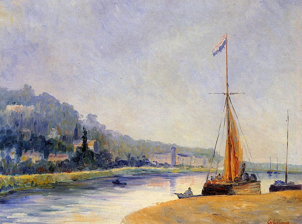 Banks of the River, vintage artwork by Albert Lebourg, 12x8" (A4) Poster