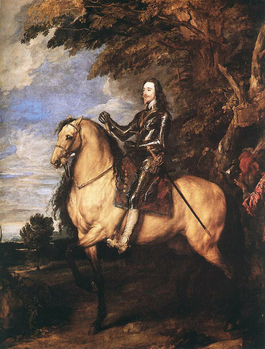 Charles I on Horseback, vintage artwork by Anthony van Dyck, 12x8" (A4) Poster