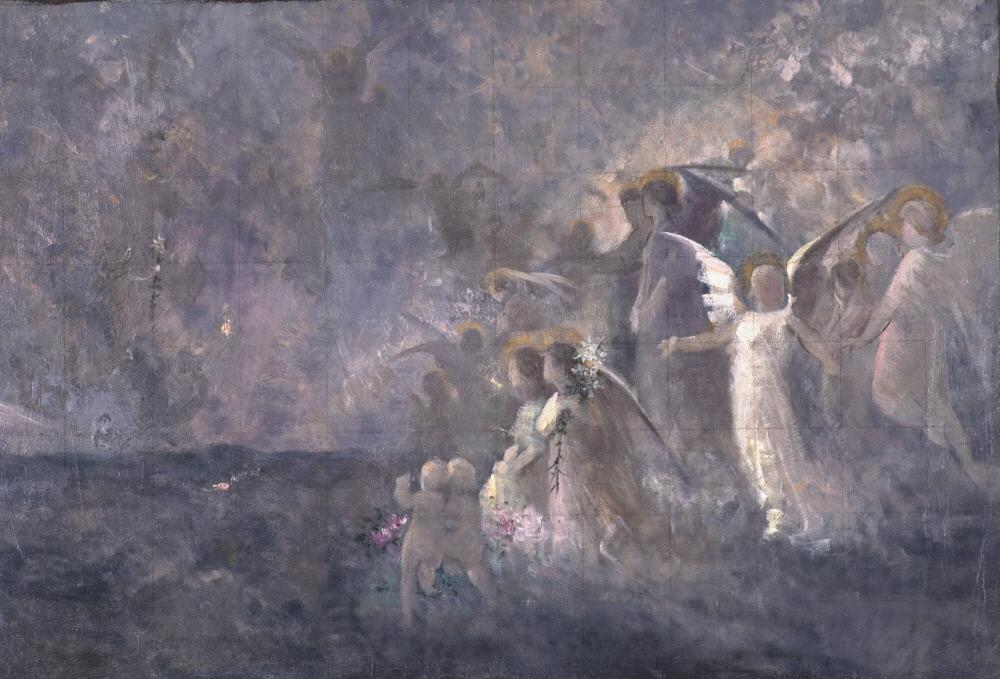 Compositional Study for Light of the Incarnation, vintage artwork by Carl Gutherz, 12x8" (A4) Poster