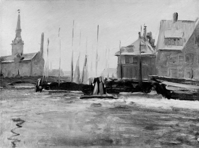 Knippelsbro, Winter, vintage artwork by Albert Gottschalk, 12x8" (A4) Poster