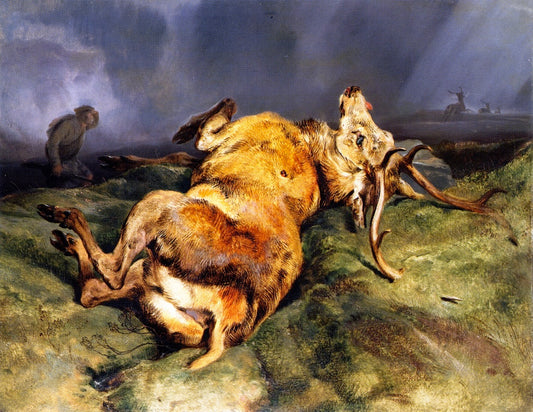 A Deer Just Shot, vintage artwork by Sir Edwin Landseer, A3 (16x12") Poster Print
