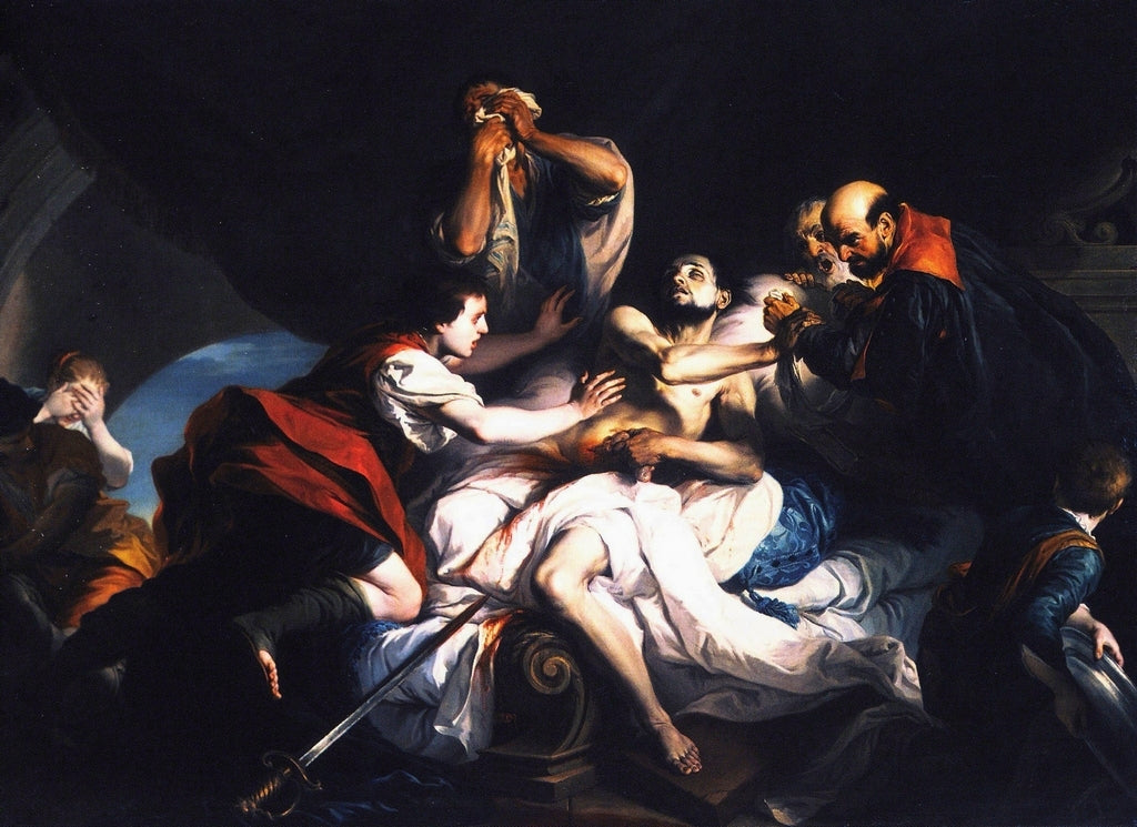 The Death of Cato, vintage artwork by Gianbettino Cignaroli, 12x8" (A4) Poster