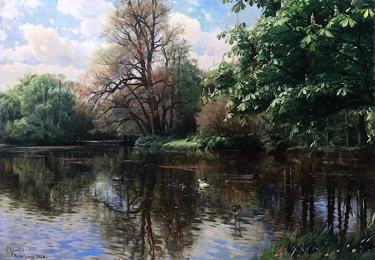 Summer Day in Frederiksberg Gardens by Peder Mork Monsted,A3(16x12")Poster