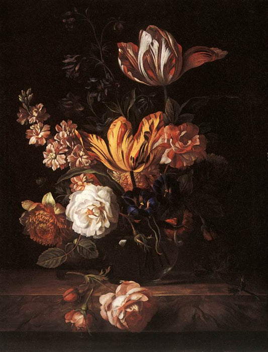 Flower Still-life, vintage artwork by Jakob Bogdány, 12x8" (A4) Poster