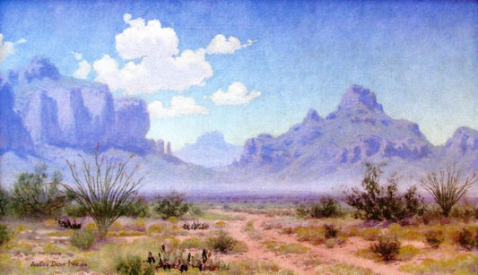 Desert Road, vintage artwork by Audley Dean Nichols, 12x8" (A4) Poster