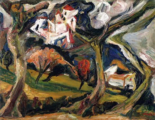 The Capuchin Convent at Ceret, vintage artwork by Chaim Soutine, 12x8" (A4) Poster