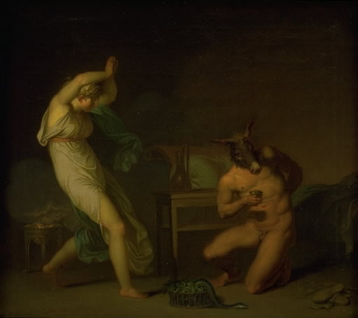 Fotis Sees her Lover Lucius Transformed into an Ass, vintage artwork by Nicolai Abraham Abildgaard, 12x8" (A4) Poster