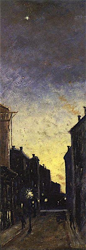 57th Street, vintage artwork by Louis M. Eilshemius, 12x8" (A4) Poster