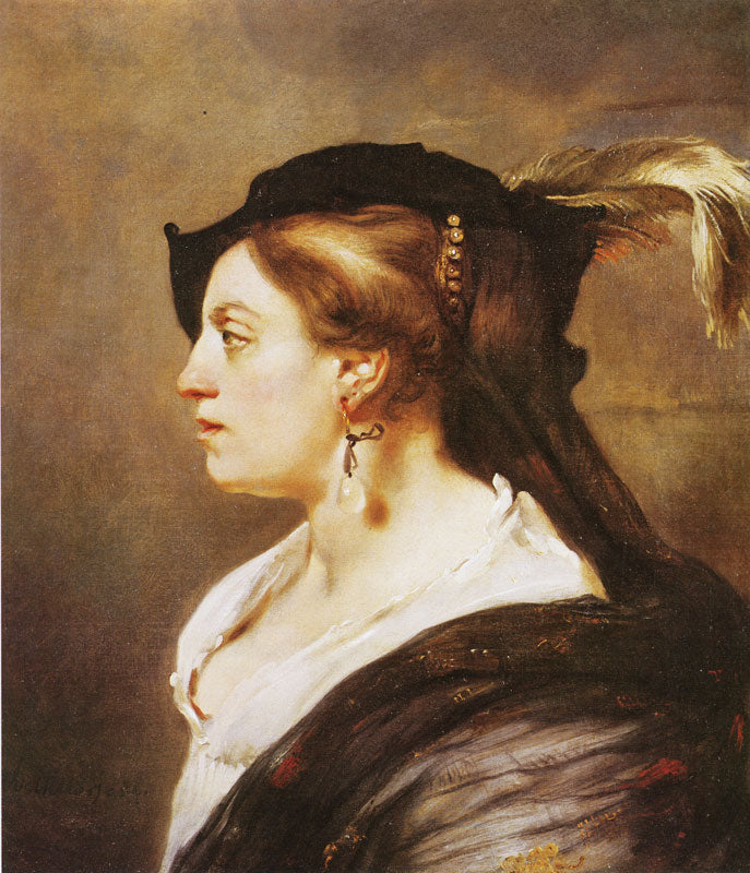 Portrait of  a Lady, vintage artwork by Carel Fabritius, 12x8" (A4) Poster