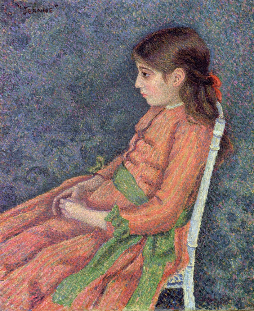 Portrait of Jeanne, vintage artwork by Lucien Pissarro, 12x8" (A4) Poster