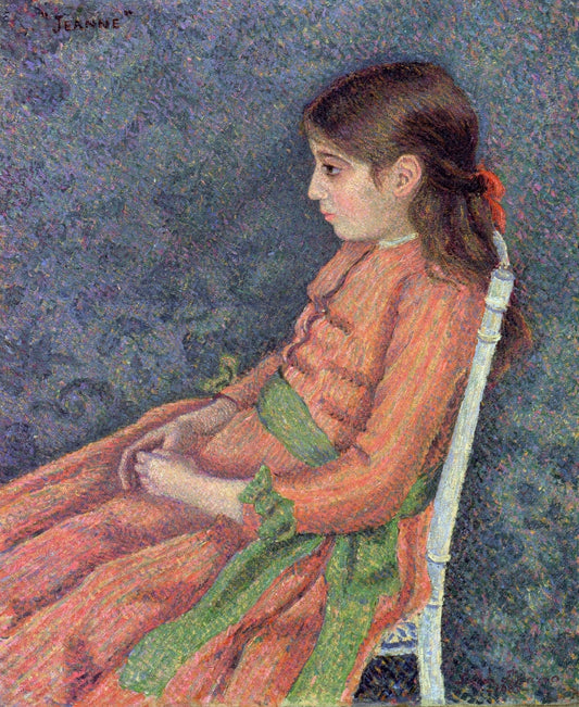 Portrait of Jeanne, vintage artwork by Lucien Pissarro, 12x8" (A4) Poster