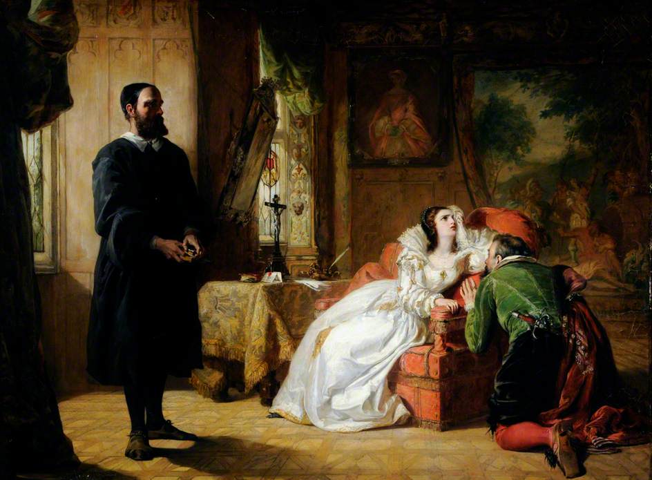 John Knox Reproving Mary, Queen of Scots, vintage artwork by William Powell Frith, A3 (16x12") Poster Print