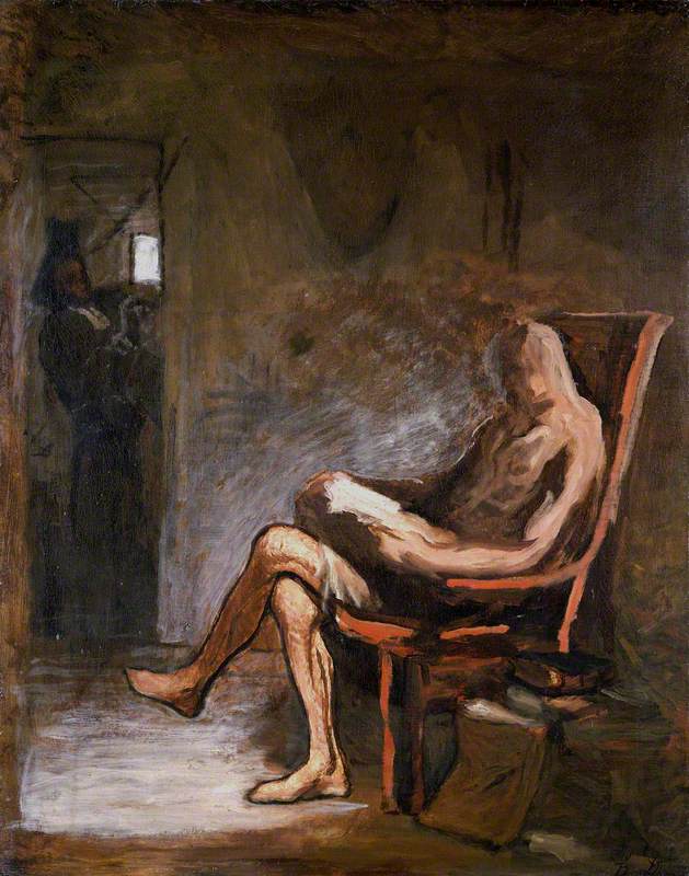 Don Quixote Reading, vintage artwork by Honore Daumier, A3 (16x12") Poster Print