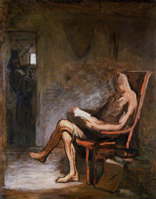 Don Quixote Reading, vintage artwork by Honore Daumier, A3 (16x12") Poster Print