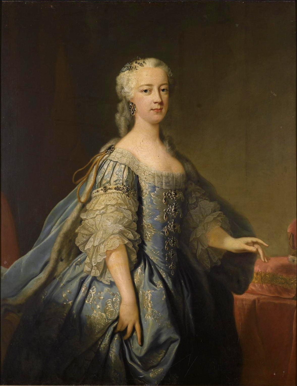 Portrait of Princess Amelia, vintage artwork by Jean-Baptiste Van Loo, 12x8" (A4) Poster