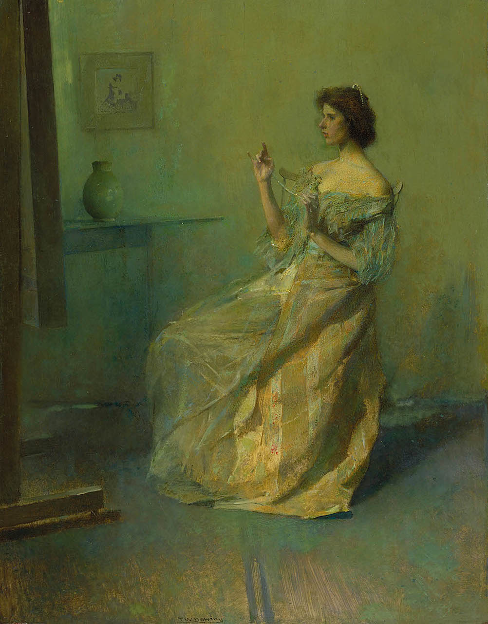The Necklace by Thomas Wilmer Dewing,A3(16x12")Poster