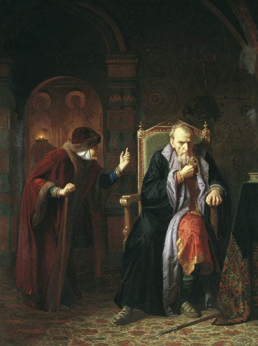 Ivan the Terrible and His Nurse, vintage artwork by Karl Wenig, 12x8" (A4) Poster