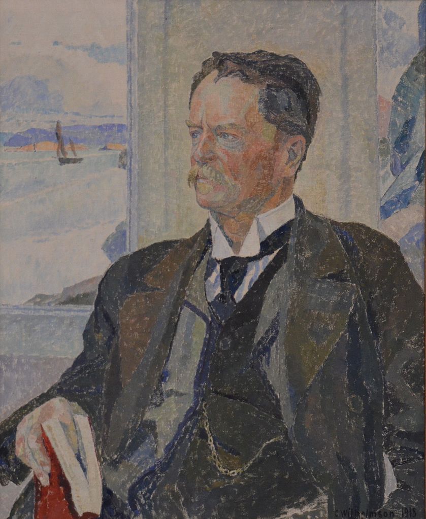 Portrait of Swedish scientist Hjalmar Theel, vintage artwork by Carl Wilhelm Wilhelmson, 12x8" (A4) Poster