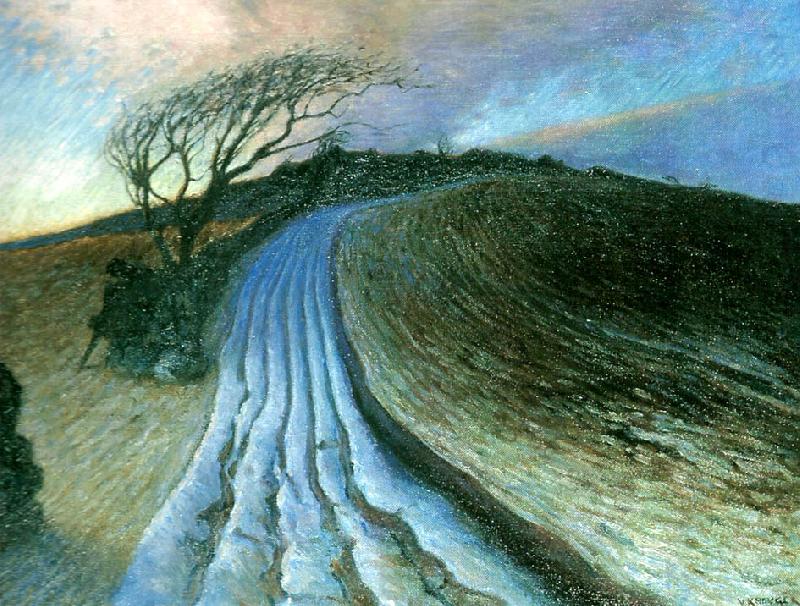 October Evening at Apelvik, vintage artwork by Nils Kreuger, 12x8" (A4) Poster