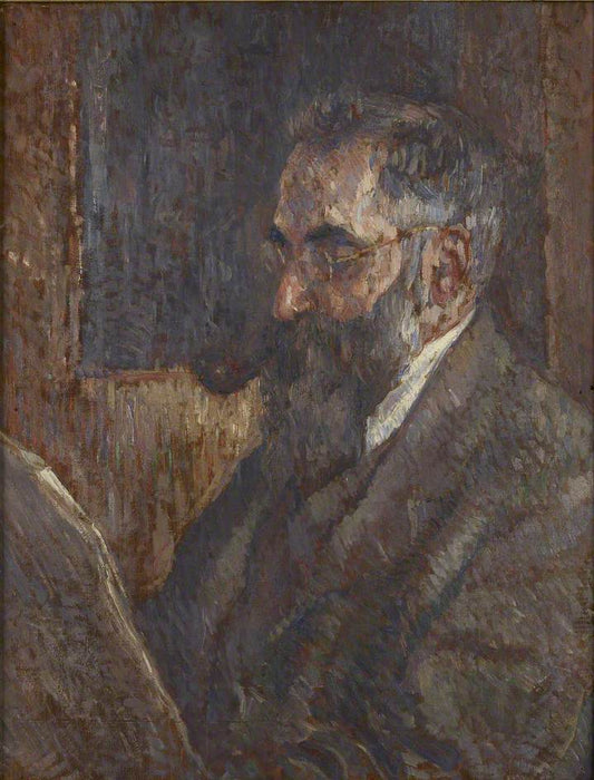 Lucien Pissarro reading, vintage artwork by James Bolivar Manson, 12x8" (A4) Poster