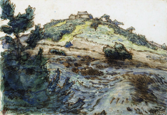 The Farm on the Hill, vintage artwork by Jean-François Millet, A3 (16x12") Poster Print