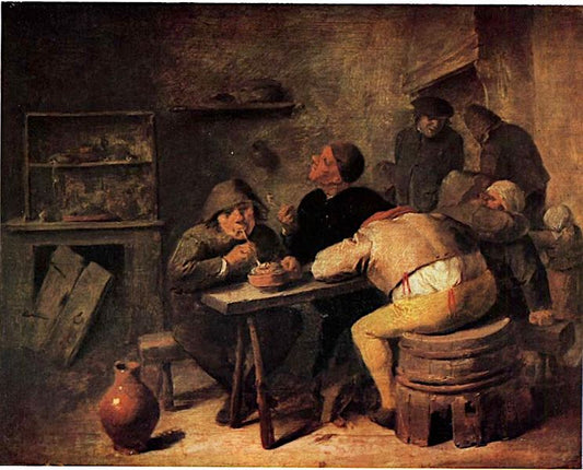 Tobacco Inn, vintage artwork by Adriaen Brouwer, 12x8" (A4) Poster