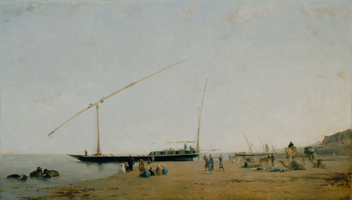 On the Nile near Philae, vintage artwork by Eugène Fromentin, A3 (16x12