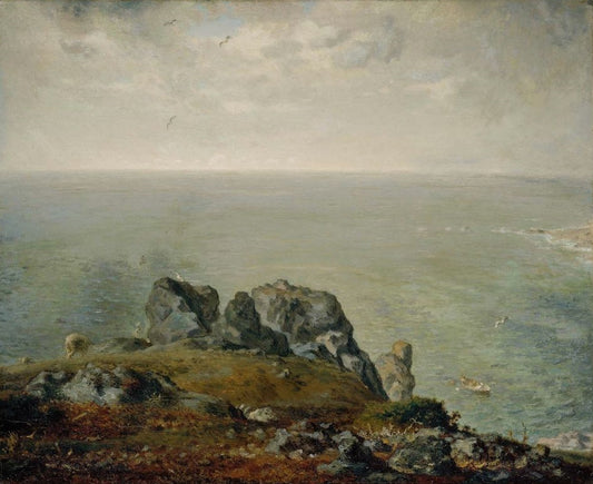 Cliffs at Gruchy, vintage artwork by Jean-François Millet, A3 (16x12") Poster Print