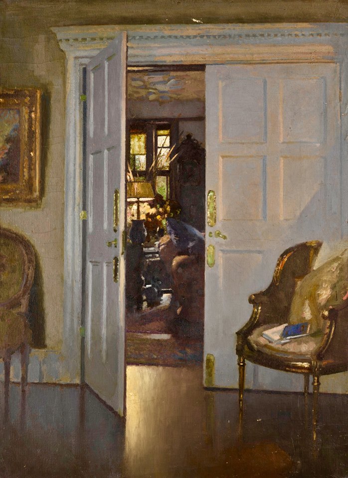 Interior with open door and chair by Patrick William Adam,A3(16x12")Poster