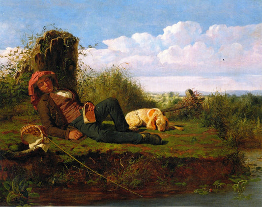 The Lazy Fisherman, vintage artwork by William Tylee Ranney, A3 (16x12") Poster Print