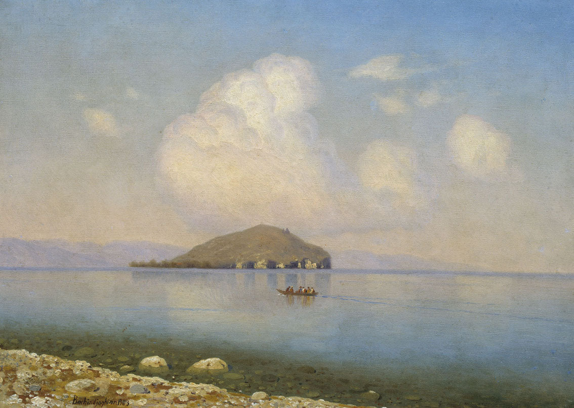 Lake Sevan on a Summer Day by Georgy Bashinzhagyan,A3(16x12")Poster