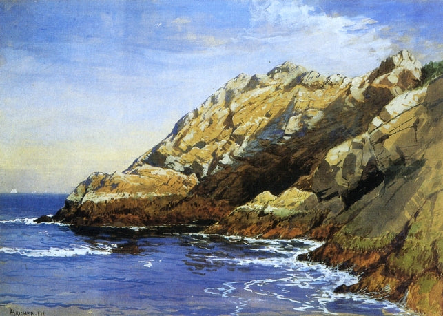 Cliffs, Dana's Island, vintage artwork by Alfred Thompson Bricher, 12x8" (A4) Poster