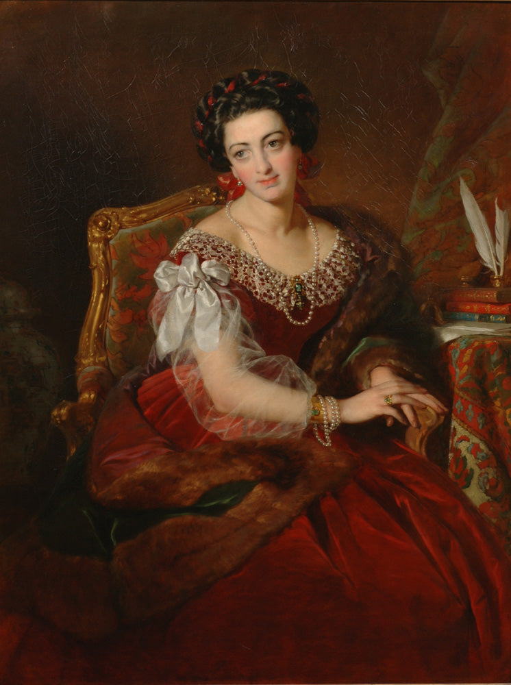 Countess Barbara von Castiglione, vintage artwork by Friedrich von Amerling, A3 (16x12") Poster Print