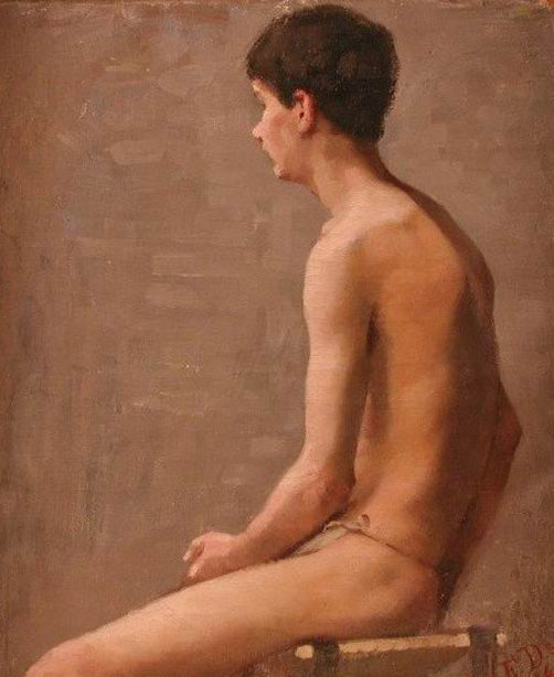 Boy Sitting by Elin Kleopatra Danielson-Gambogi,A3(16x12")Poster