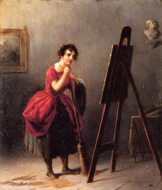Artist's Studio - The Critic, vintage artwork by Alfred Jacob Miller, A3 (16x12") Poster Print