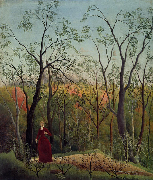 Forest Promenade, vintage artwork by Henri Rousseau, 12x8" (A4) Poster