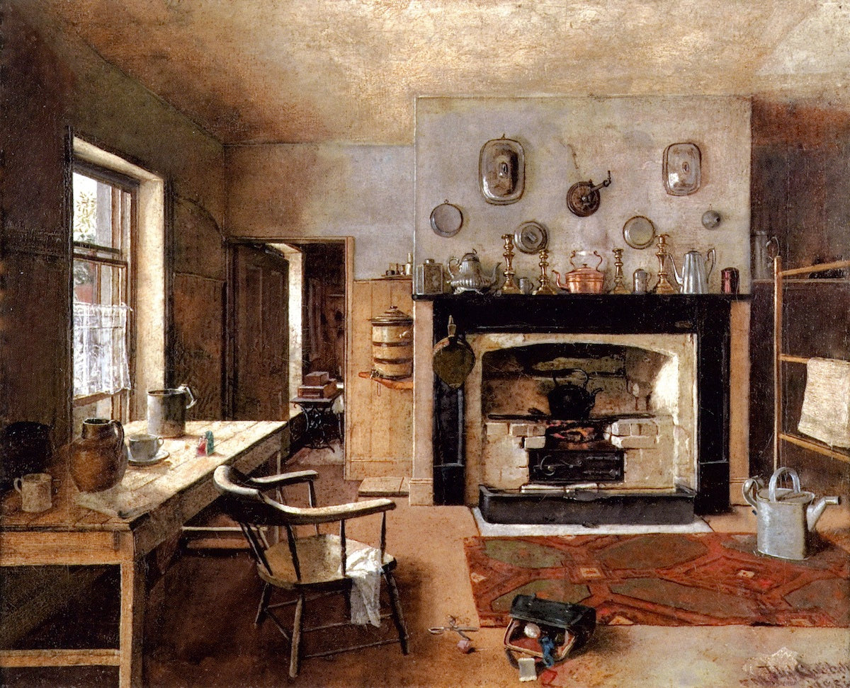 Kitchen at the Old King Street Bakery, vintage artwork by Frederick McCubbin, 12x8" (A4) Poster