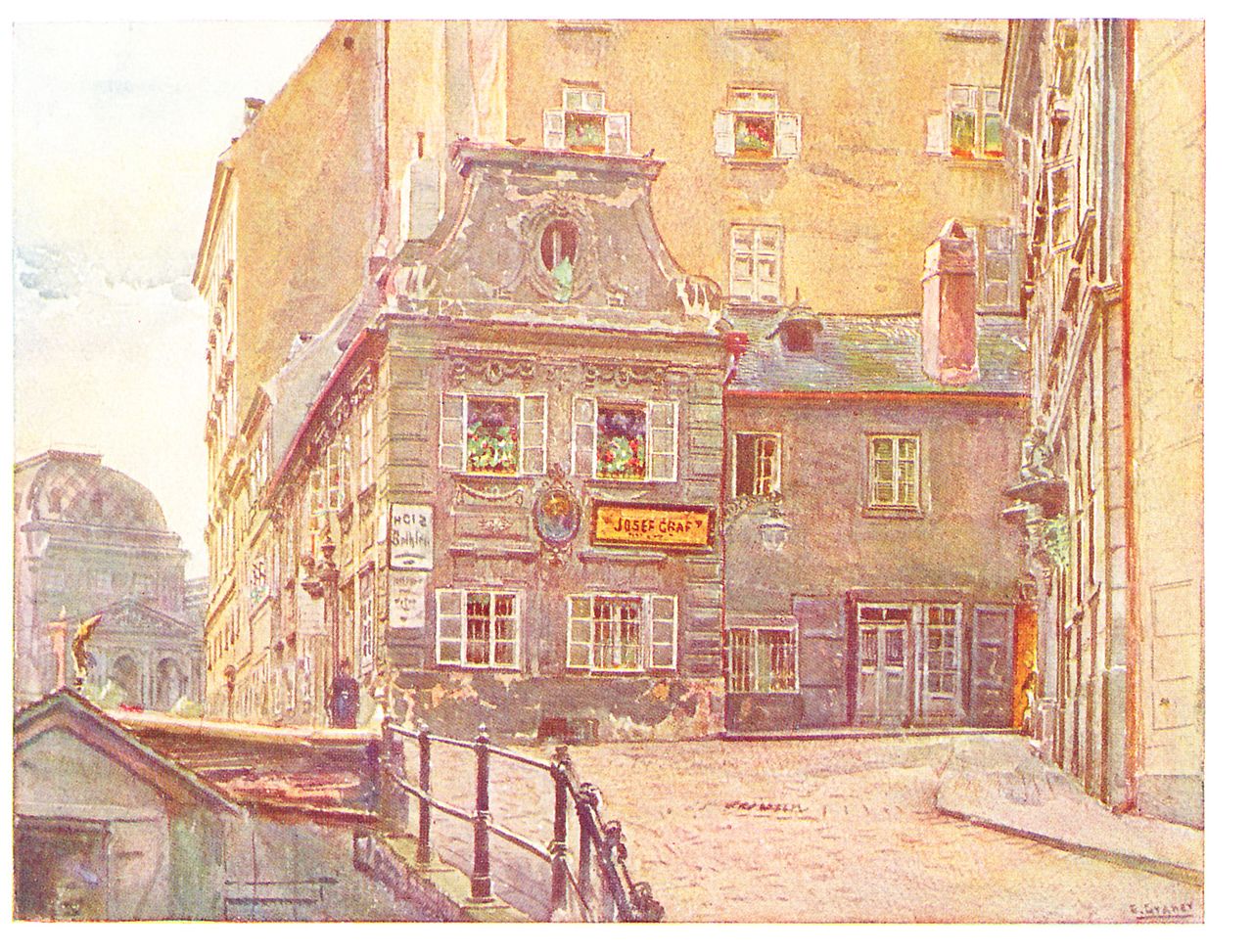 Molkerbastei Schreyvogelgasse Vienna by Ernst Graner,A3(16x12")Poster