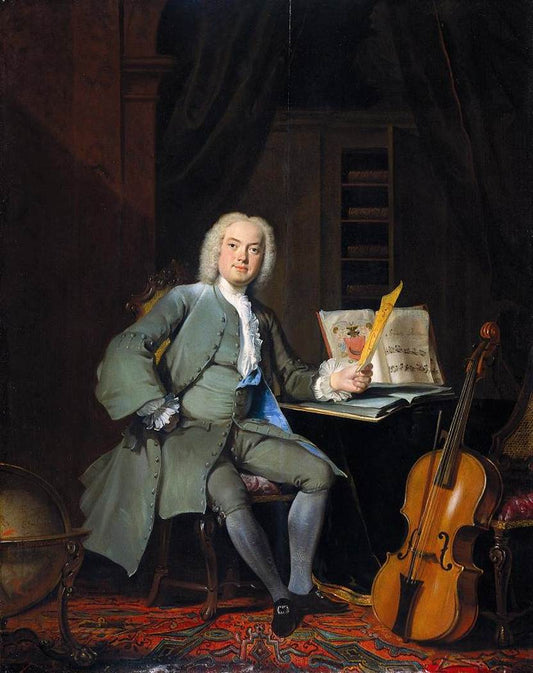 Portrait of a Music Lover, vintage artwork by Cornelis Troost, 12x8" (A4) Poster