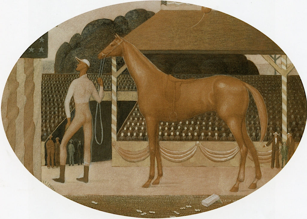Race Horse, vintage artwork by Grant Wood, 12x8" (A4) Poster