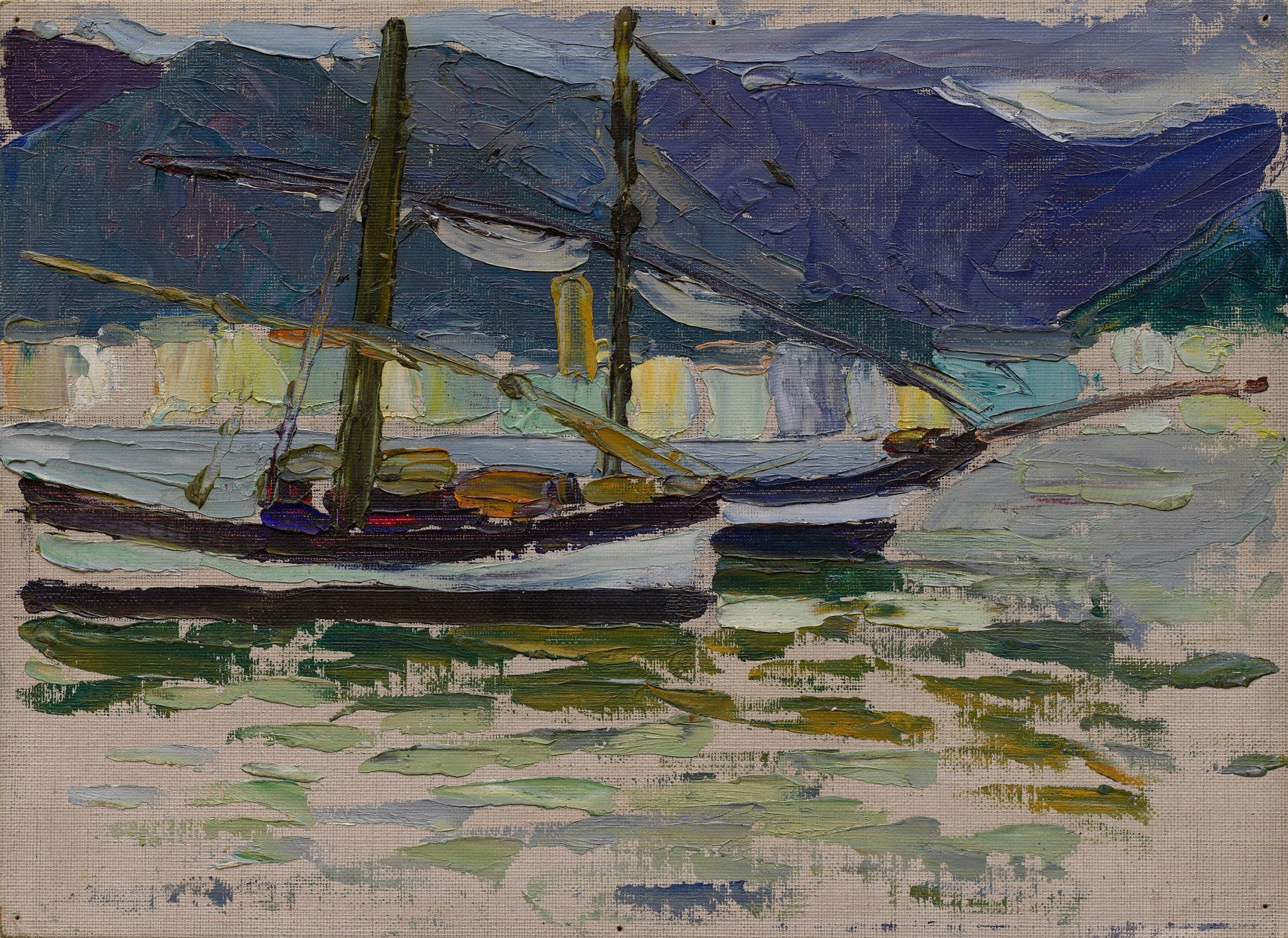 Fishing Boats, Sestri by Wassily Kandinsky,A3(16x12")Poster