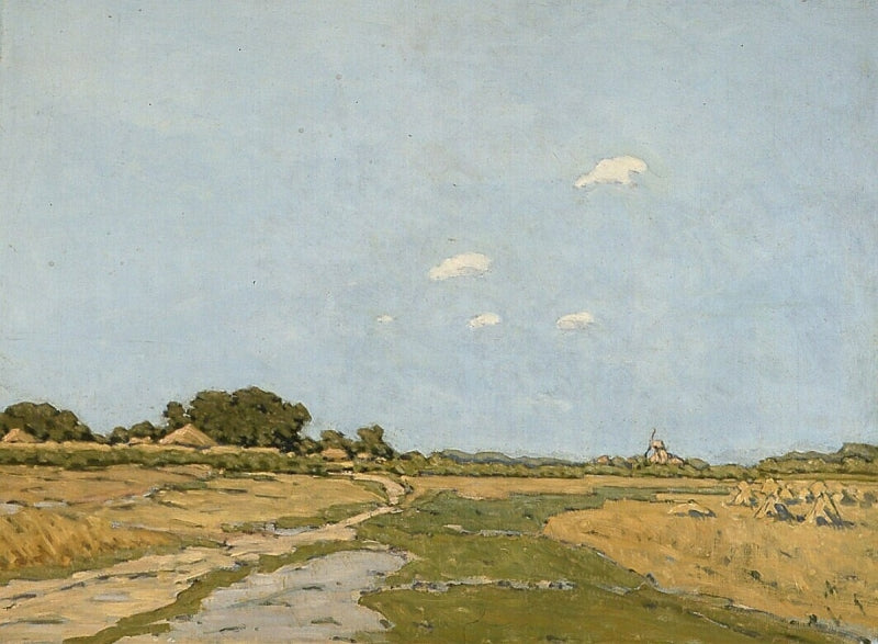 A Flat Landscape, vintage artwork by Robert Claude J Tutein Nolthenius, 12x8" (A4) Poster