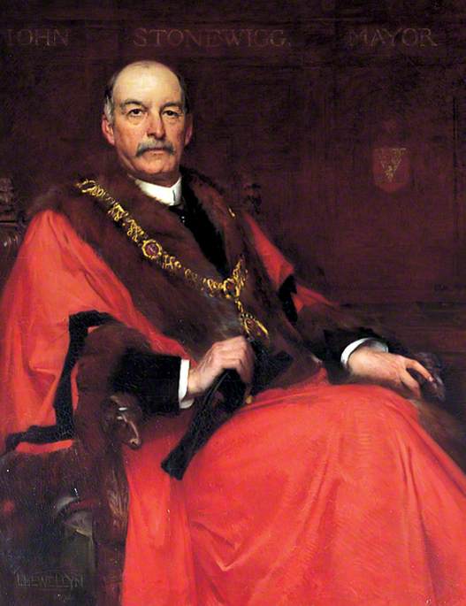 John Stone-Wigg, Mayor of Tunbridge Wells, vintage artwork by Sir William Llewellyn, 12x8" (A4) Poster