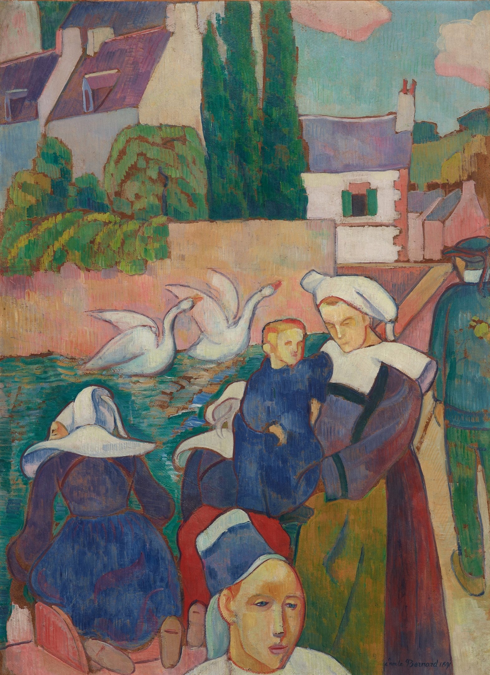 Bridge at Pont-Aven by Emile Bernard,A3(16x12")Poster